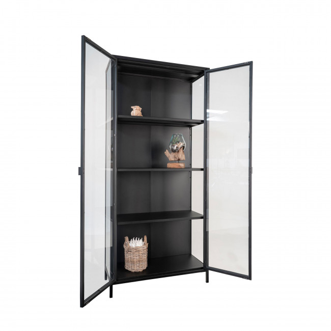 Brisbane – Vaisselier en métal et verre H175cm