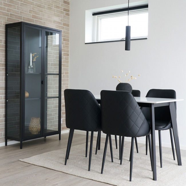 Brisbane – Vaisselier en métal et verre H175cm