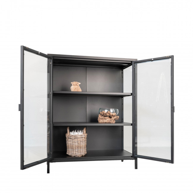 Brisbane – Vaisselier en métal et verre H101,5 cm