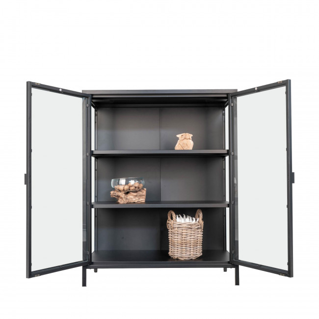 Brisbane – Vaisselier en métal et verre H101,5 cm