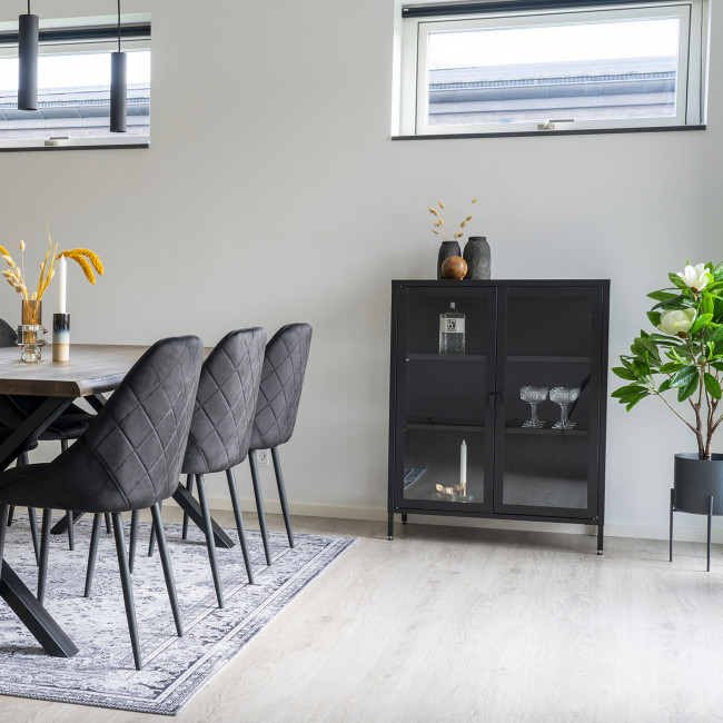 Brisbane – Vaisselier en métal et verre H101,5 cm