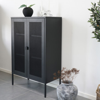 Petit meuble de rangement en verre et métal H50cm House Nordic