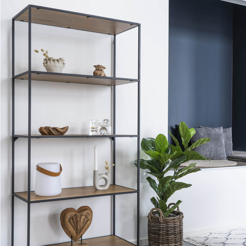 Etagère Bois Et Métal Blanc – Nordik Home