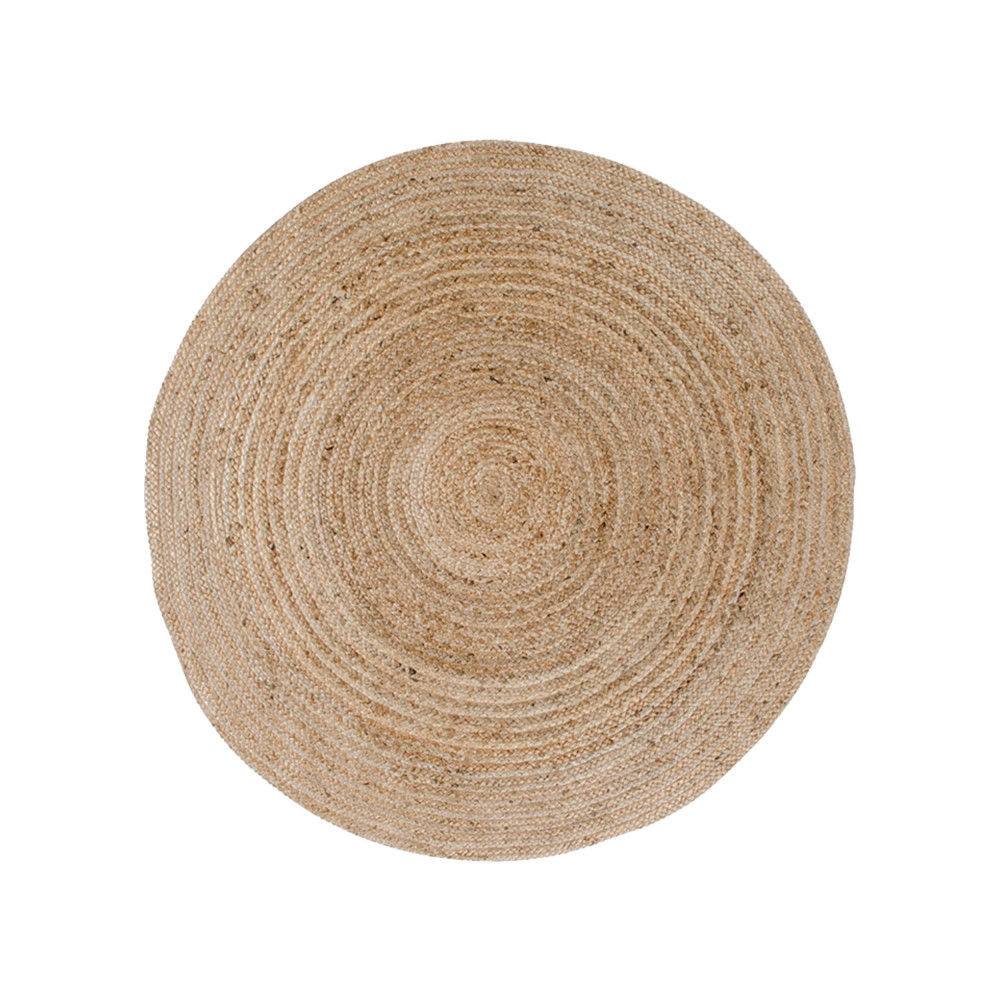 Bombay II - Tapis rond en jute - Couleur - Naturel, Dimensions - ?90 cm