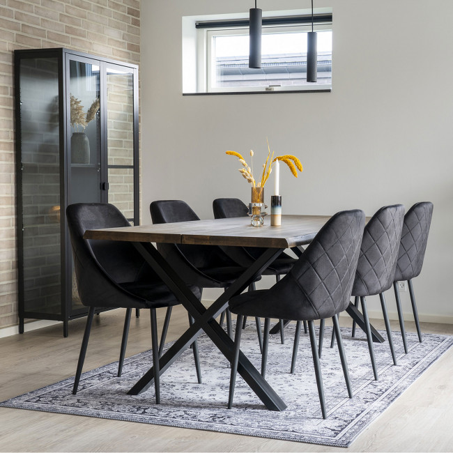 Havana – Tapis vintage en chenille noir et blanc