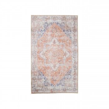 Havana – Tapis vintage en chenille orange et bleu