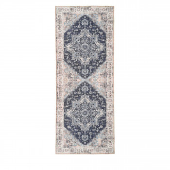 Havana – Tapis vintage en chenille bleu