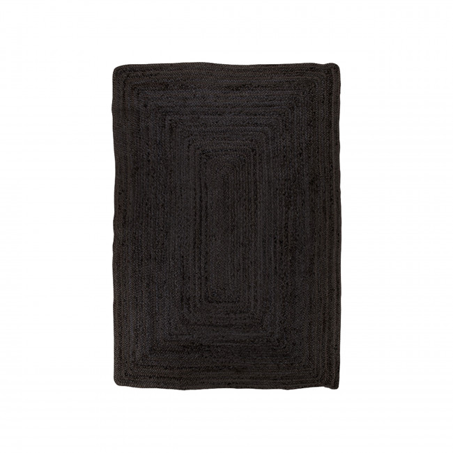 Bombay – Tapis en jute rectangulaire noir
