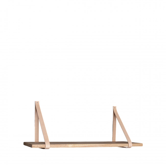 Forno – Etagère en bois et cuir 80x20 cm