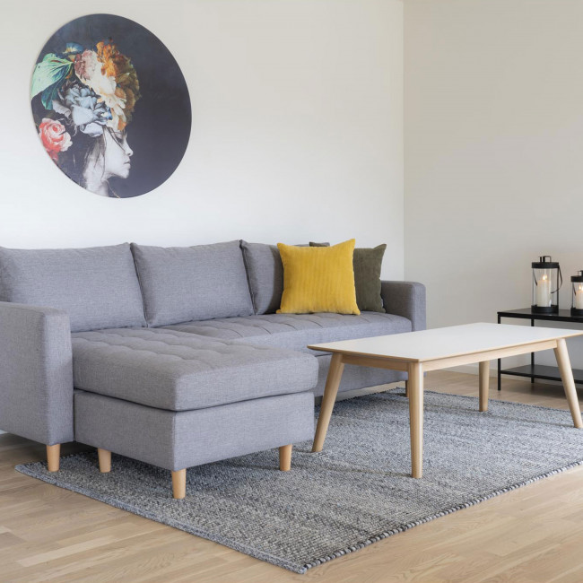 Ohio – Tapis en laine et coton gris bleuté