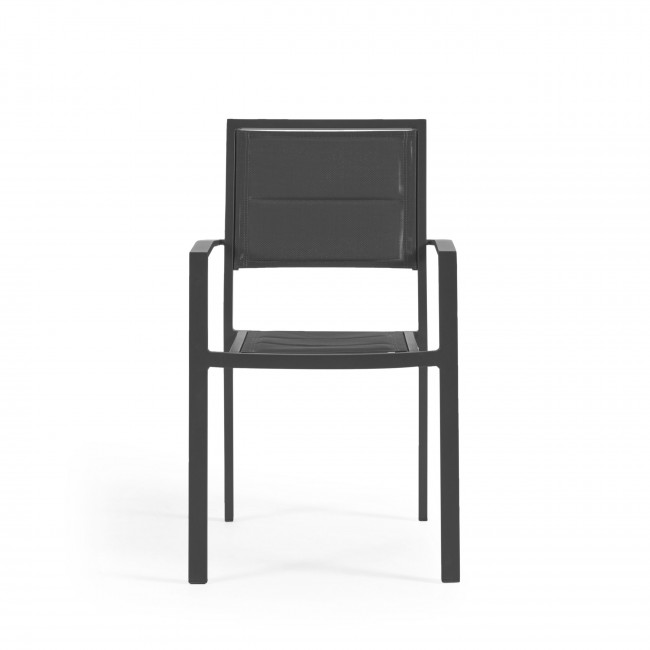 Sirley - Lot de 4 chaises de jardin en métal tissu et métal
