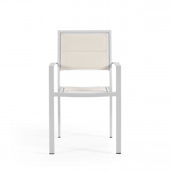 Sirley - Lot de 4 chaises de jardin en métal tissu et métal