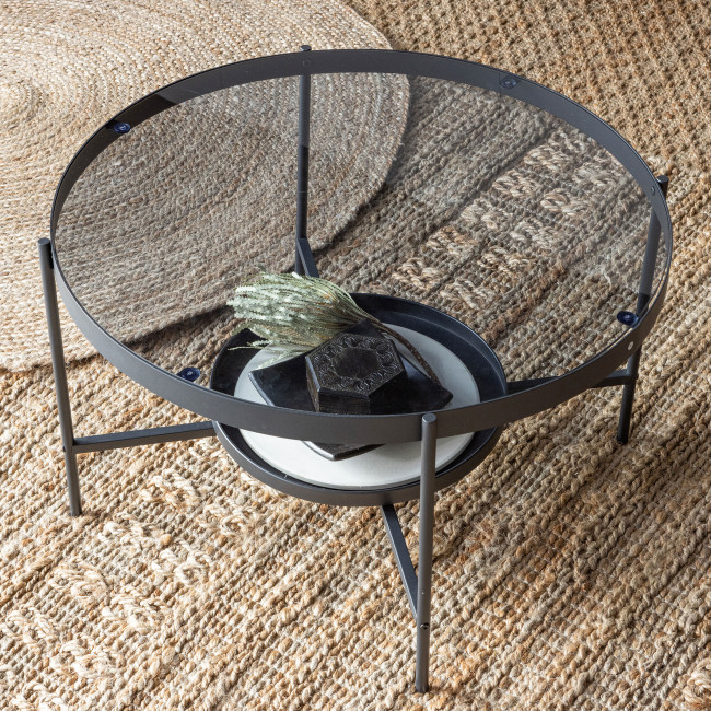 Jitske - Table basse ronde en métal