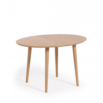 Oqui - Table à manger extensible en bois ø120-200x90cm