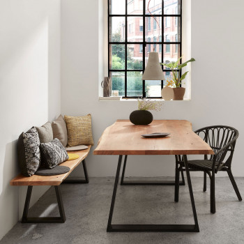 Alaia - Banc en bois d’acacia et métal L160cm