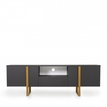 Birka - Meuble TV en bois 2 portes 1 tiroir L177cm