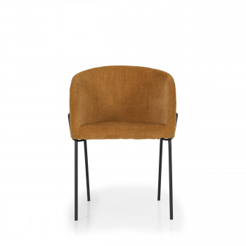 Bud - Lot de 2 fauteuils de table en tissu et métal