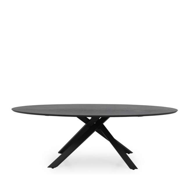 Cox - Table à manger ovale en bois et métal