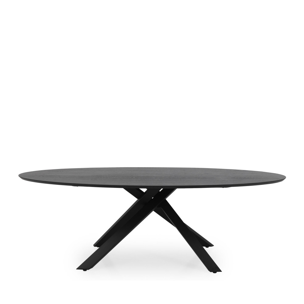 Cox - Table à manger ovale en bois et métal - Couleur - Noir