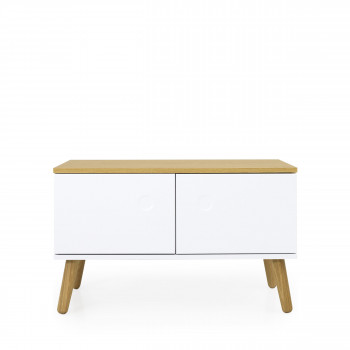 Dot - Banc en bois avec rangements L79cm