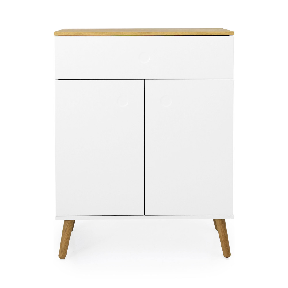 dot - petit buffet en bois 1 tiroir 2 portes l74cm - couleur - blanc