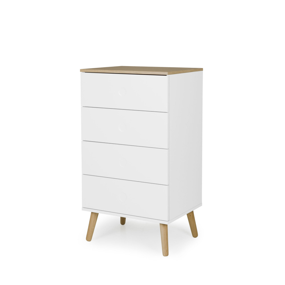 Petit meuble de rangement en bois 4 tiroirs H98cm Tenzo - DOT