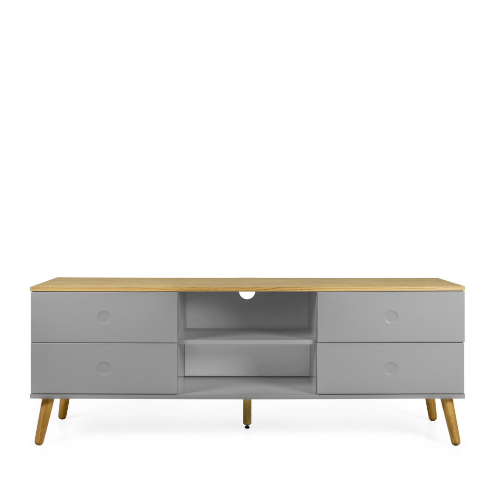 dot - meuble tv en bois 4 tiroirs l162cm - couleur - gris clair