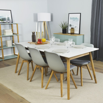 Dot - Table à manger extensible en bois L160-205cm