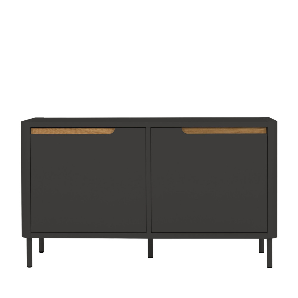 Switch - Petit meuble de rangement en bois 2 portes L94cm - Couleur - Gris anthracite