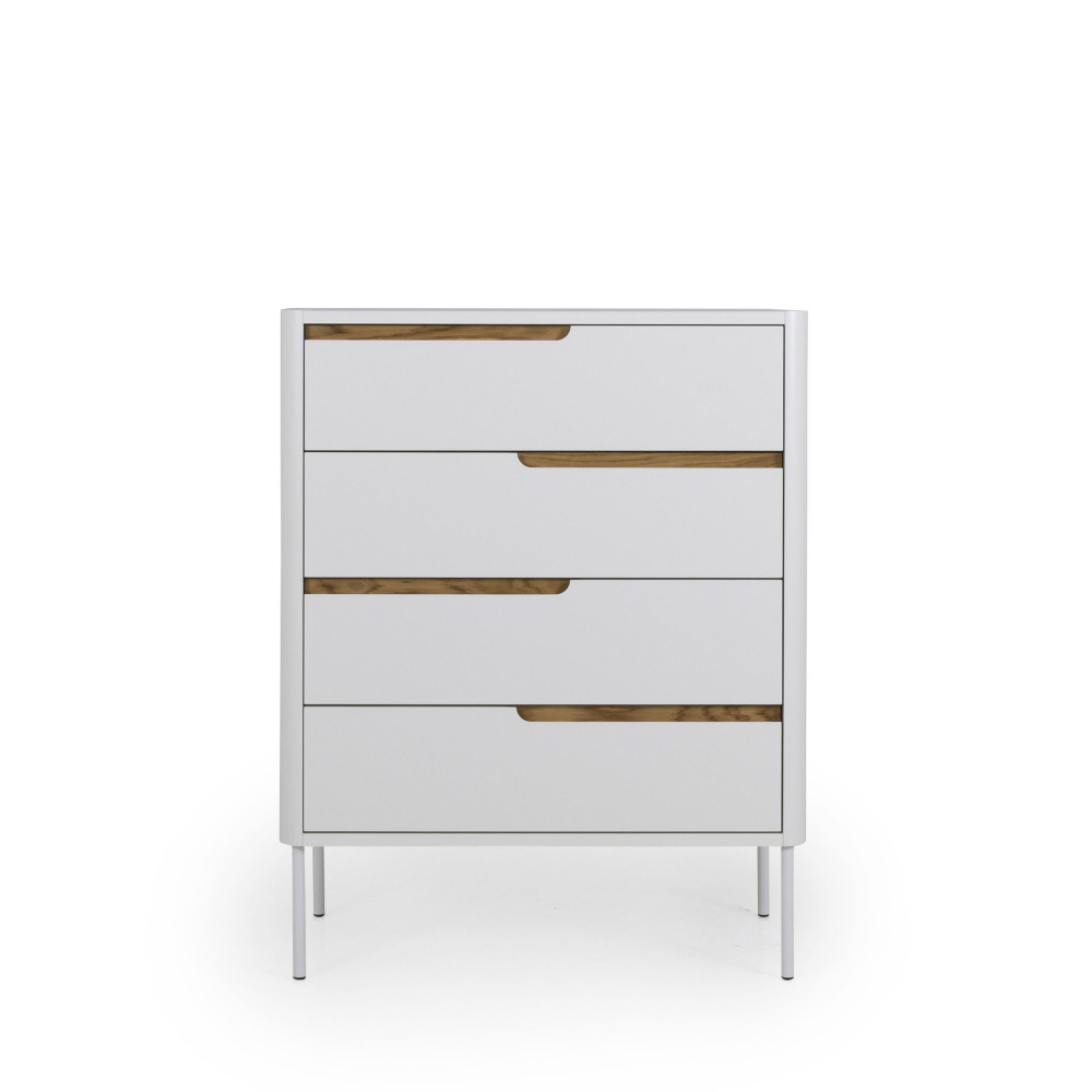 Switch - Commode en bois 4 tiroirs L80cm - Couleur - Blanc