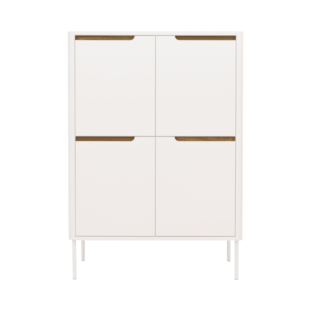 Switch - Buffet haut en bois 4 portes H128cm - Couleur - Blanc