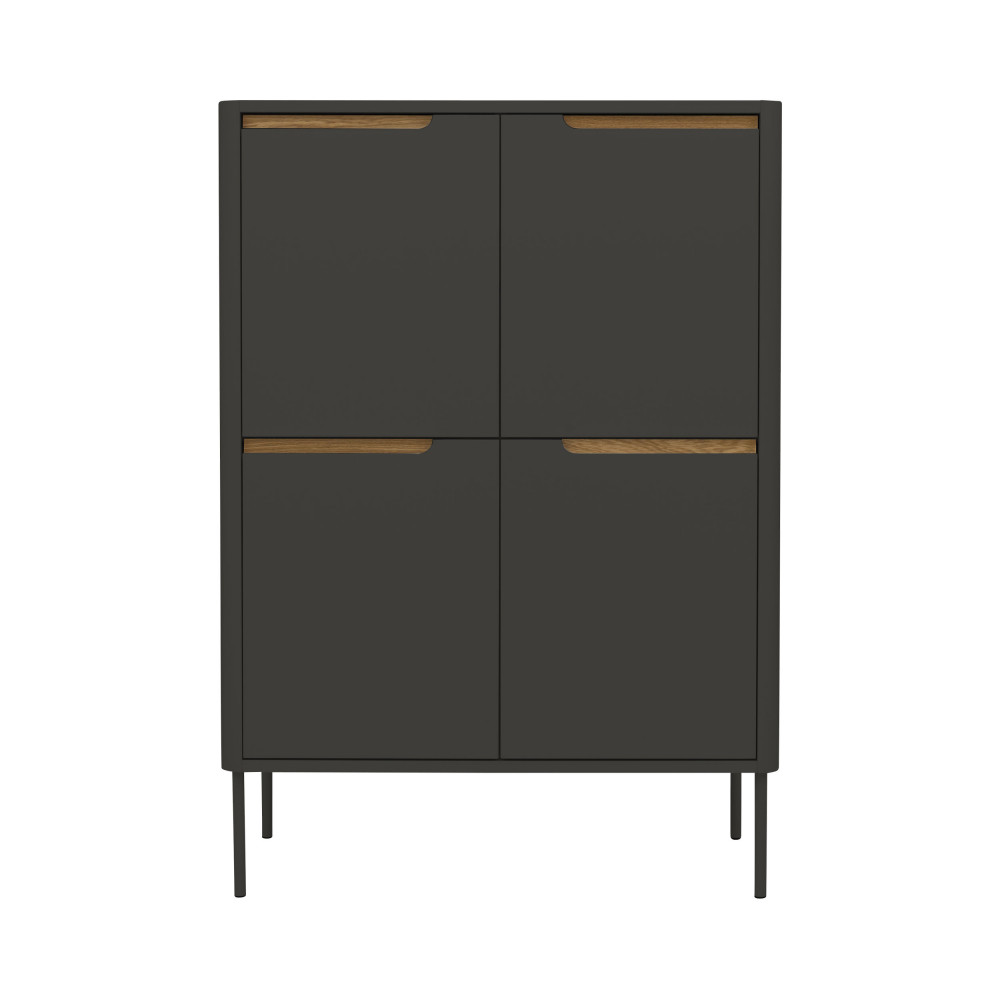 Switch - Buffet haut en bois 4 portes H128cm - Couleur - Gris anthracite