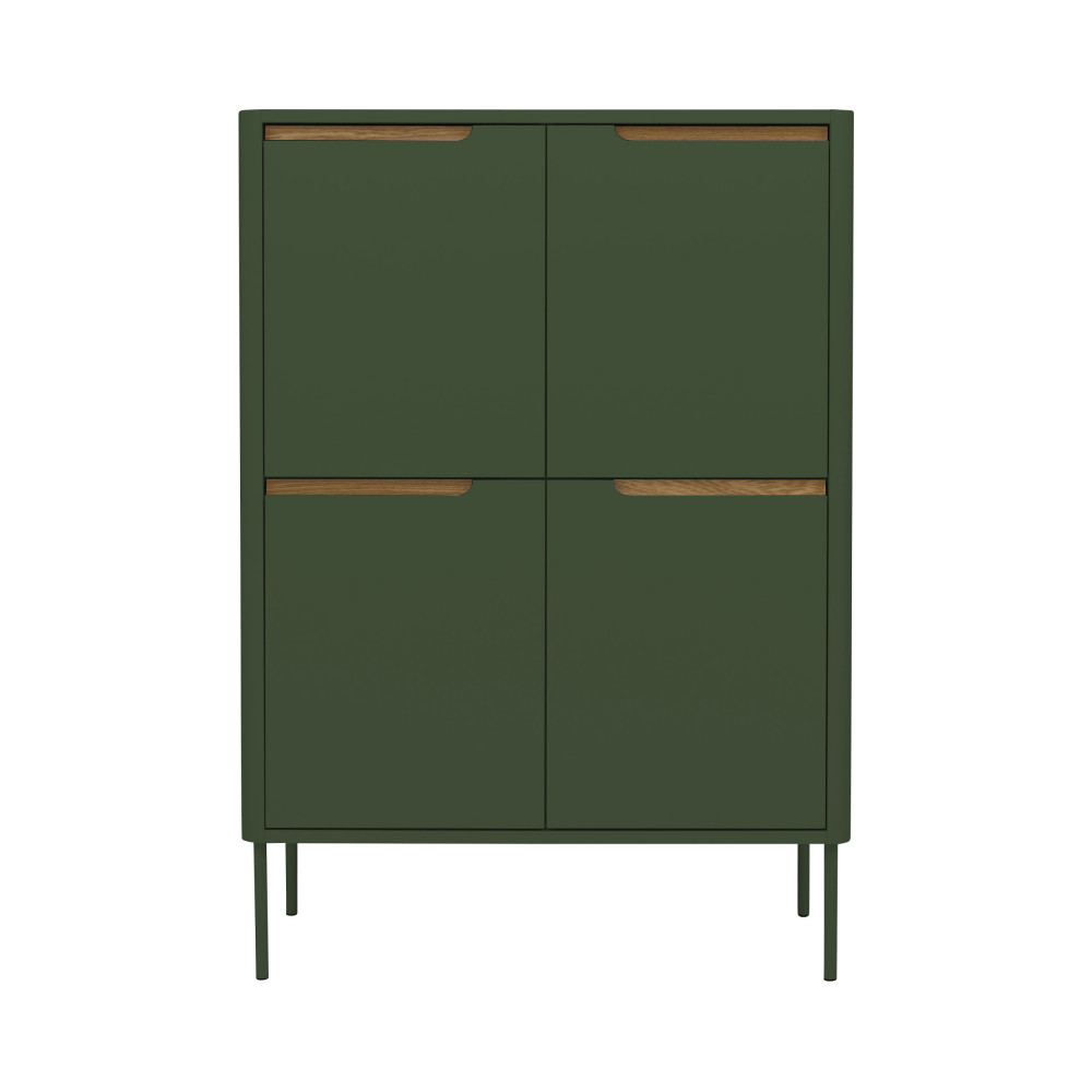 Switch - Buffet haut en bois 4 portes H128cm - Couleur - Vert forêt