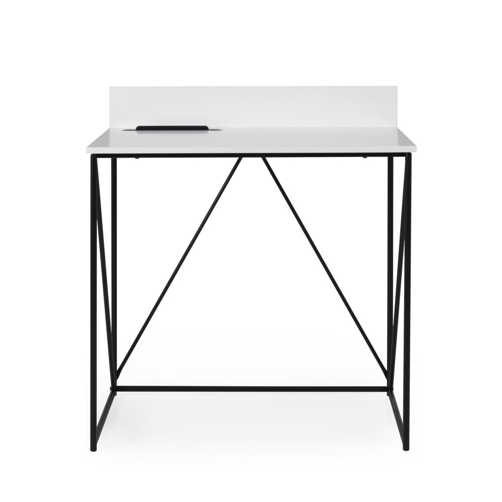 tell - bureau en bois l80cm - couleur - blanc