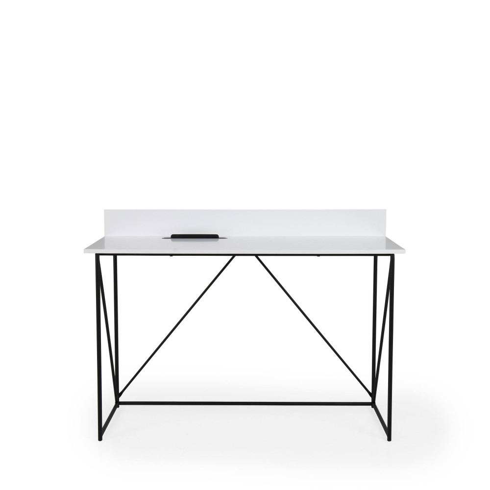 Tell - Bureau en bois L120cm - Couleur - Blanc