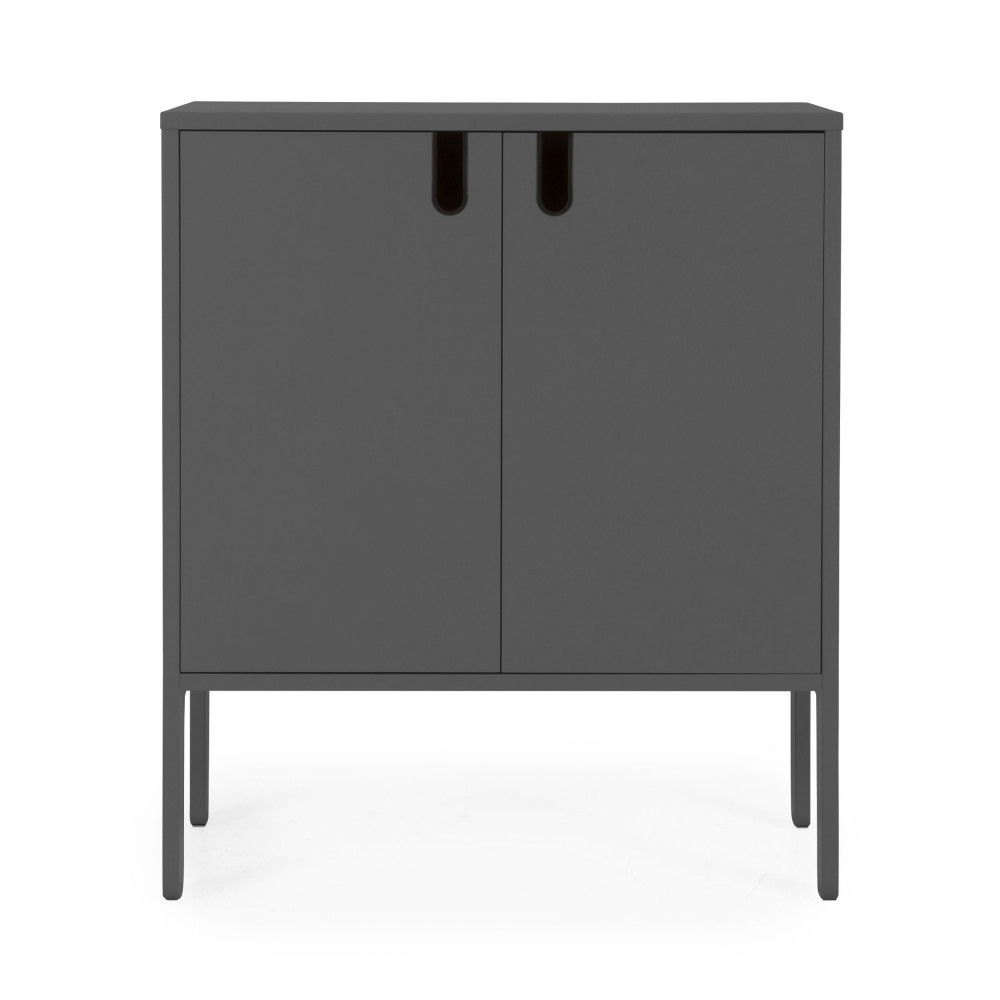 Uno - Petit buffet en bois 2 portes L80cm - Couleur - Gris anthracite