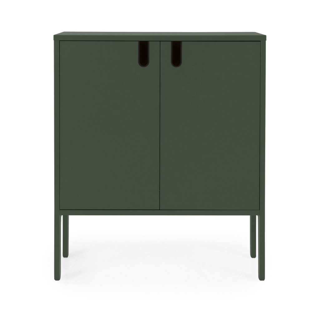 uno - petit buffet en bois 2 portes l80cm - couleur - vert kaki