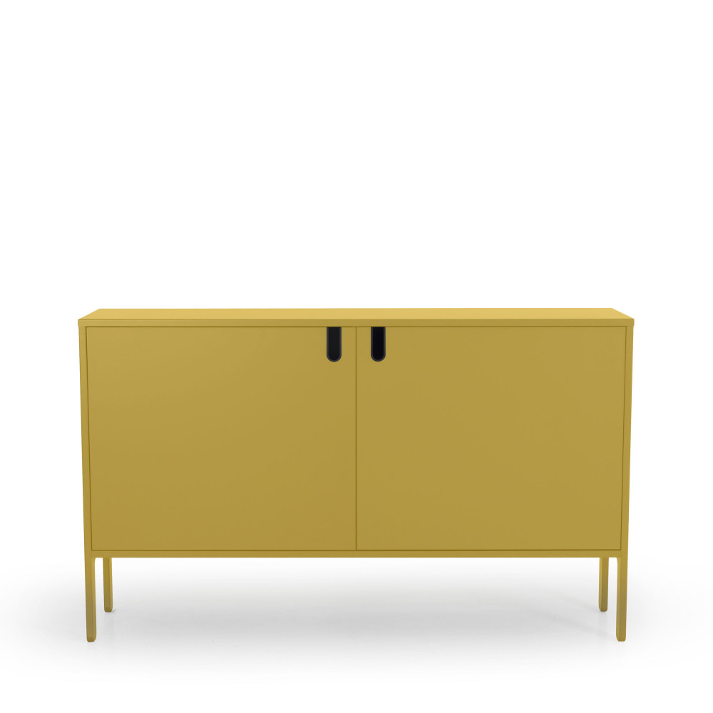 uno - buffet en bois 2 portes l148cm - couleur - jaune moutarde