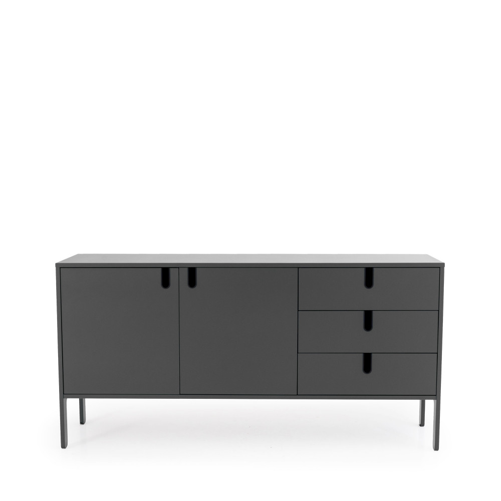 Uno - Buffet en bois 2 portes 3 tiroirs L171cm - Couleur - Gris anthracite