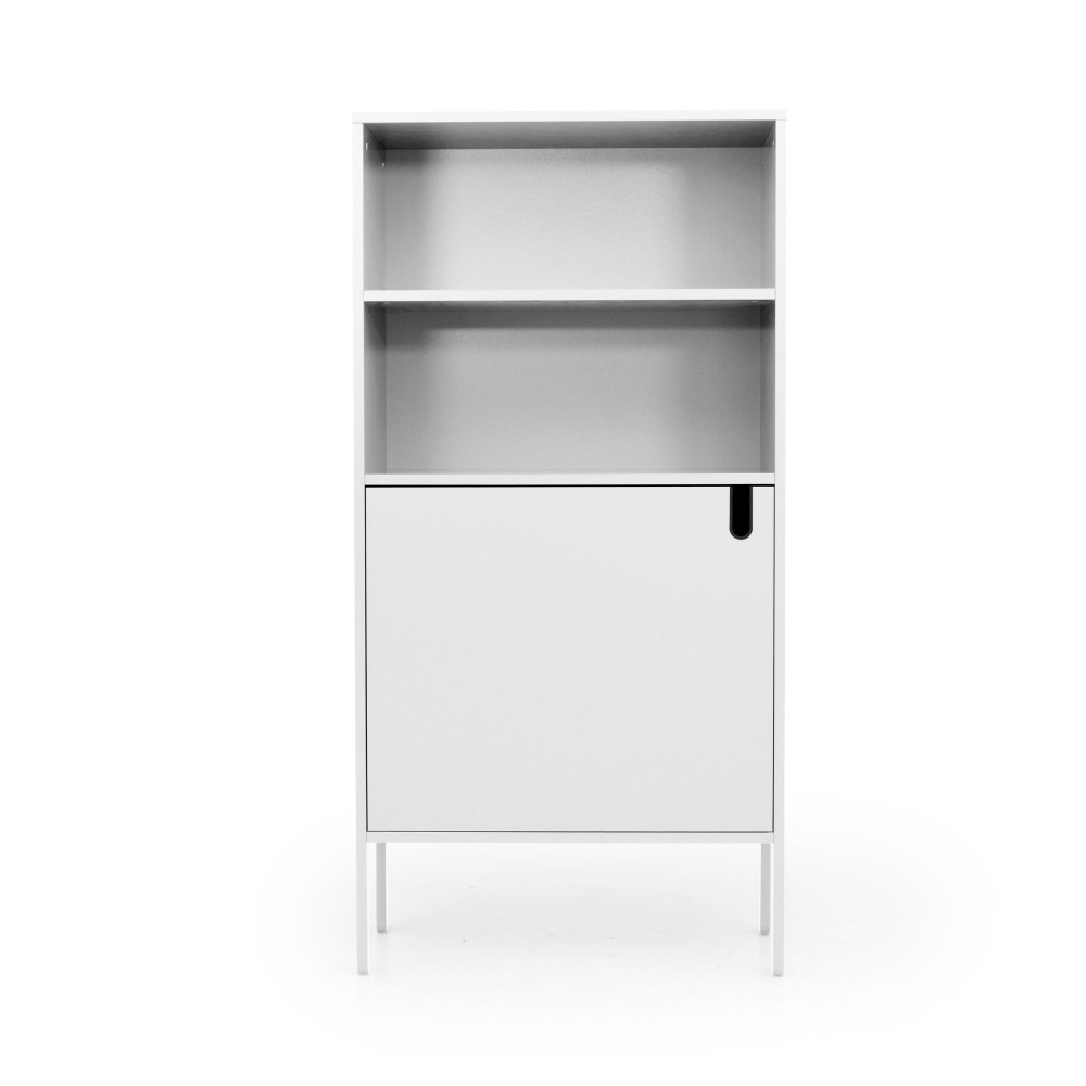 Uno - Buffet haut en bois 1 porte H152cm - Couleur - Blanc