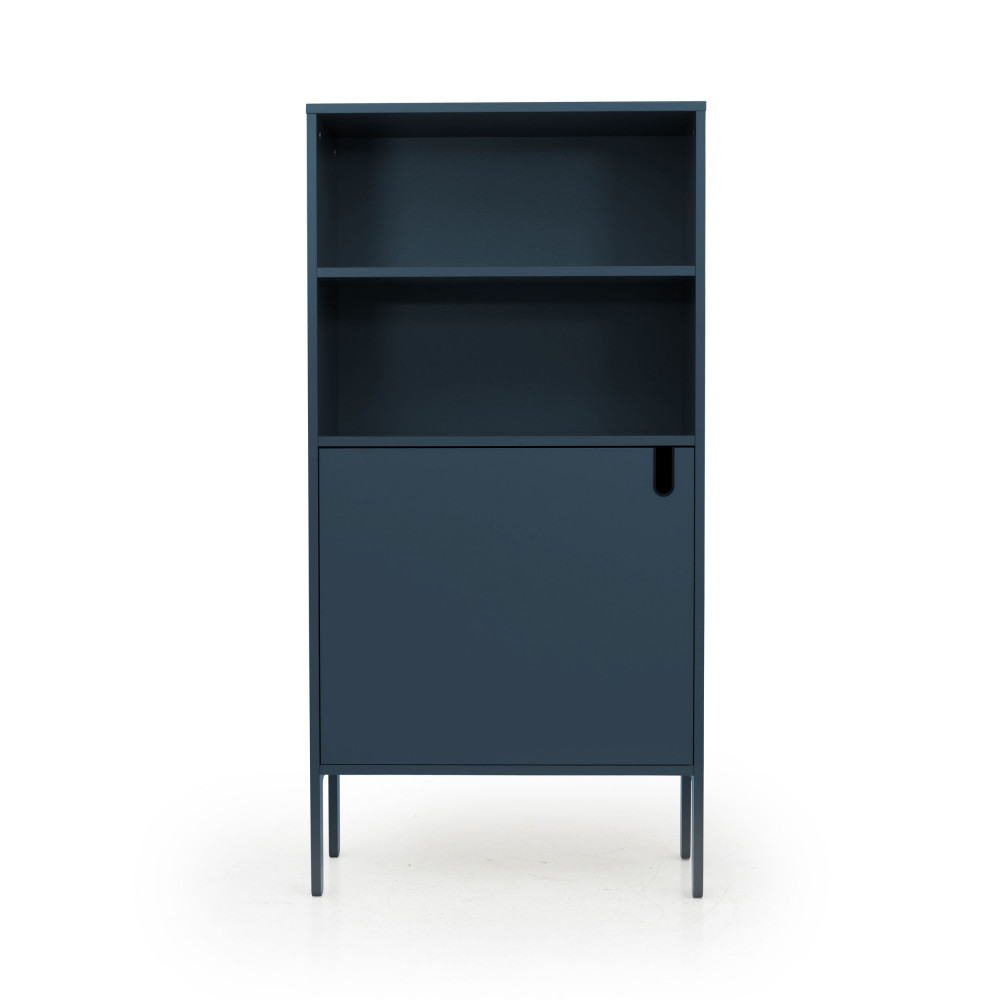 Uno - Buffet haut en bois 1 porte H152cm - Couleur - Bleu Canard