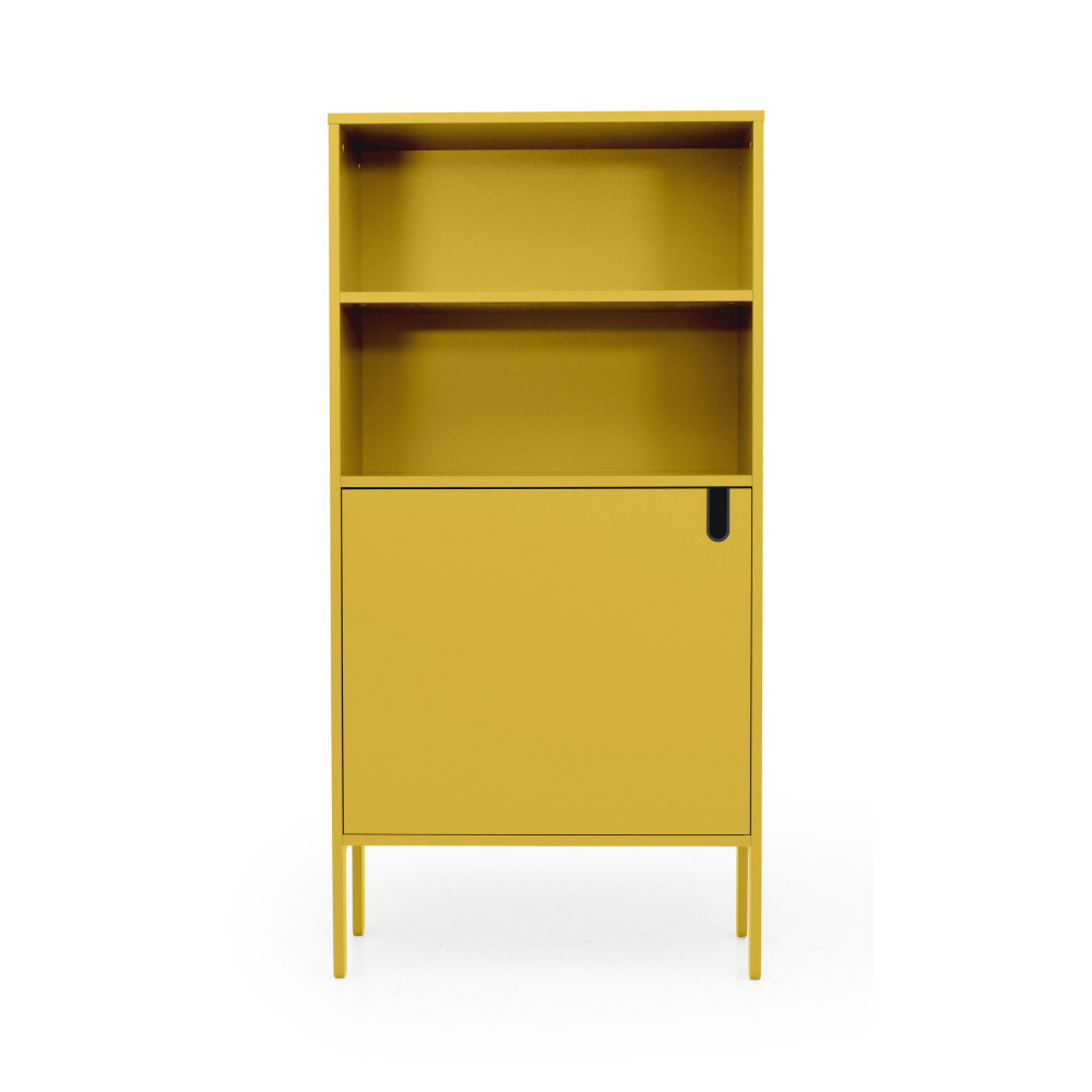 Uno - Buffet haut en bois 1 porte H152cm - Couleur - Jaune moutarde