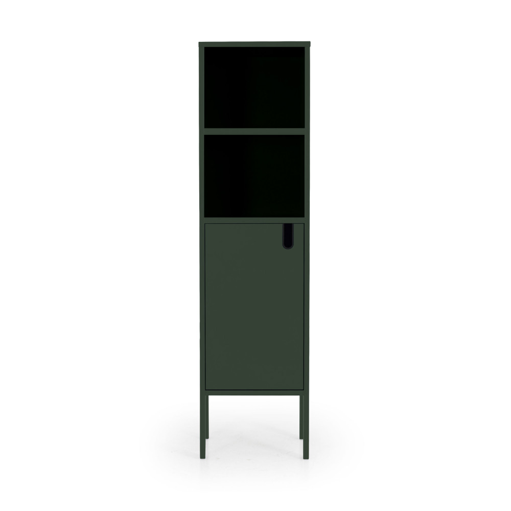 Uno - Colonne de rangement en bois 1 porte 2 niches H152cm - Couleur - Vert kaki