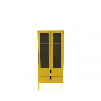 en bois Vitrine portes Tenzo 2 tiroirs | UNO H178cm 2 - Drawer