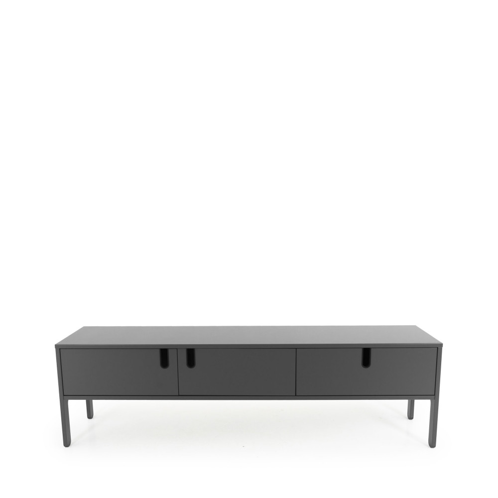Uno - Meuble TV en bois 2 portes 1 tiroir L171cm - Couleur - Gris anthracite
