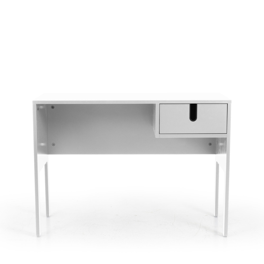 uno - bureau en bois 1 tiroir l105cm - couleur - blanc