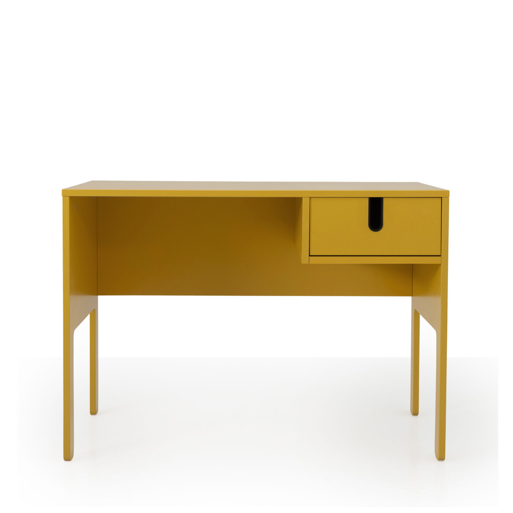 Uno - Bureau en bois 1 tiroir L105cm - Couleur - Jaune moutarde