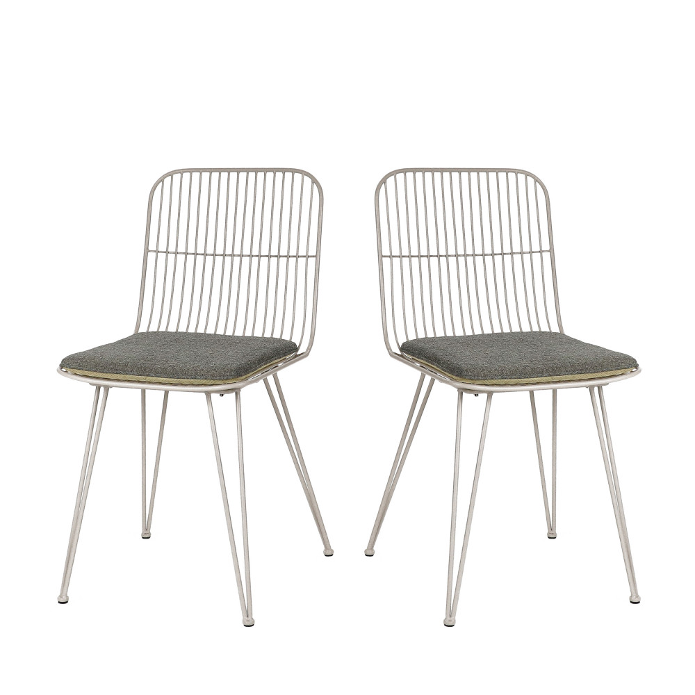 Ombra - Lot de 2 chaises design en métal - Couleur - Gris clair