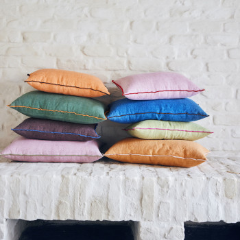 Erica - Coussin lin et coton bord contrastant 30x50 cm