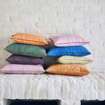 Erica - Coussin lin et coton bord contrastant 30x50 cm